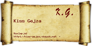 Kiss Gejza névjegykártya