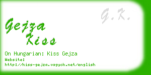 gejza kiss business card